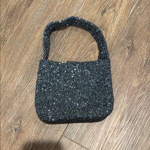 Moyna Elegant Gunmetal Sequined Handbag